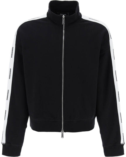 Dsquared2 zip-up sweatshirt with logo bands