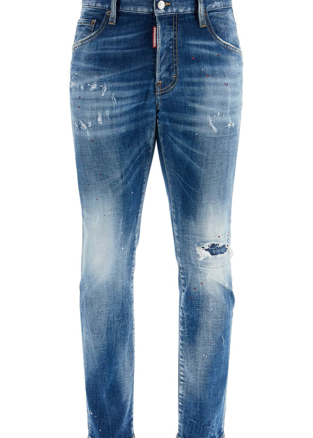 Dsquared2 slim fit navy blue used effect jeans