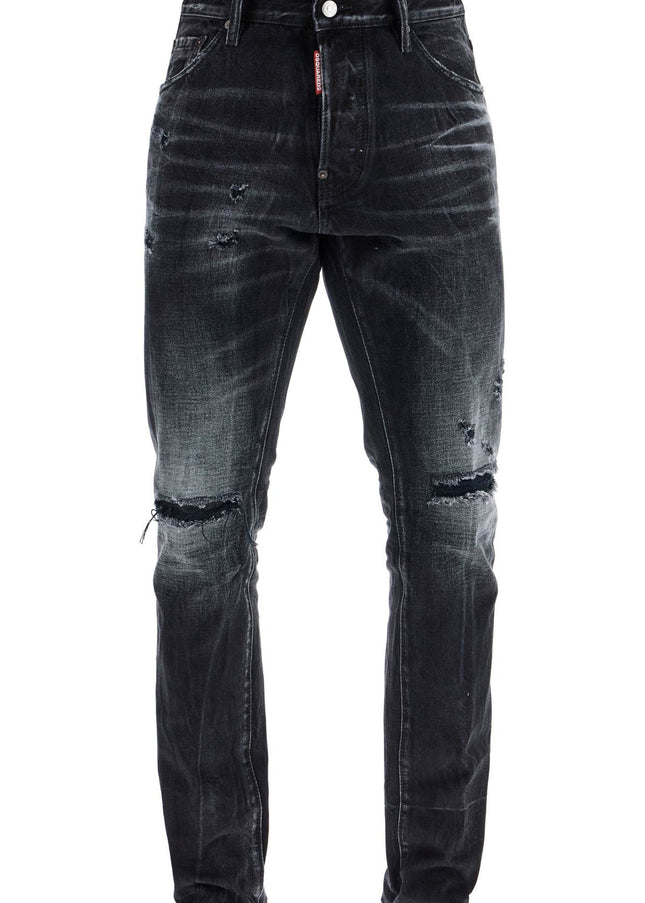 Dsquared2 jeans in cotone nero con effetto vintage