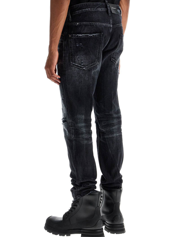 Dsquared2 jeans in cotone nero con effetto vintage