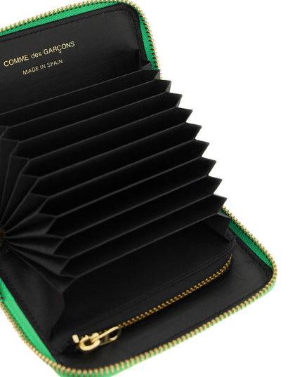 Green Comme Des Garcons Wallet Leather Zip Cardholder-Comme Des Garcons Wallet-Green-os-Urbanheer