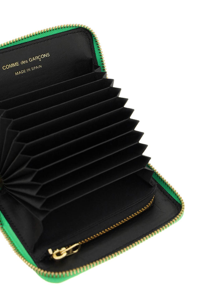 Green Comme Des Garcons Wallet Leather Zip Cardholder-Comme Des Garcons Wallet-Green-os-Urbanheer