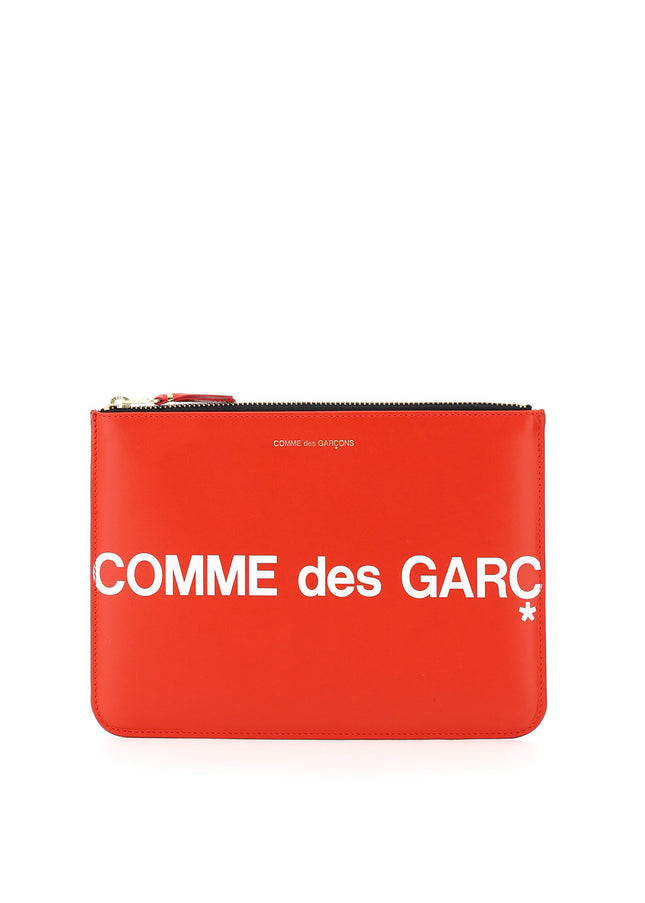 Comme Des Garcons Wallet leather pouch with logo