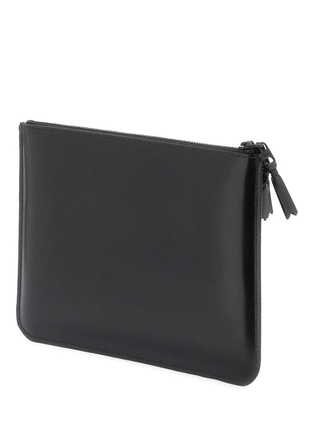 Comme Des Garcons Wallet brushed leather multi-zip pouch with