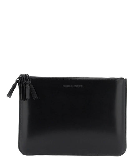 Comme Des Garcons Wallet brushed leather multi-zip pouch with