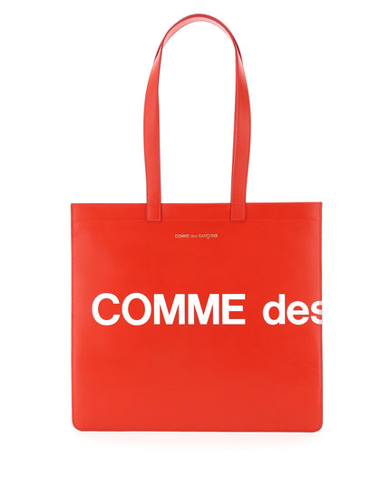 Comme Des Garcons Wallet leather tote bag with logo