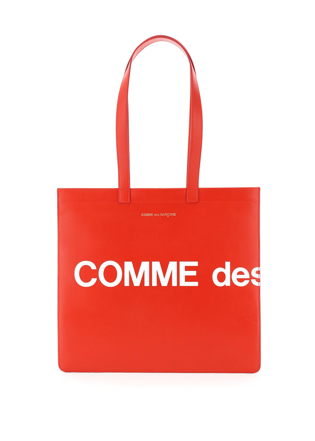 Comme Des Garcons Wallet leather tote bag with logo