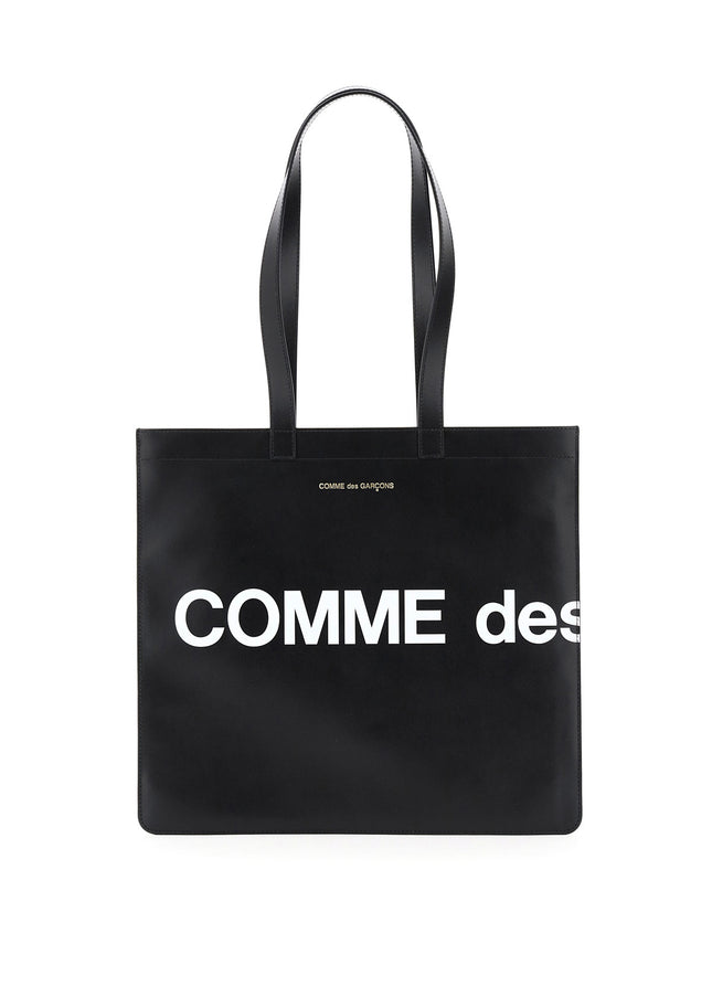 Comme Des Garcons Wallet leather tote bag with logo