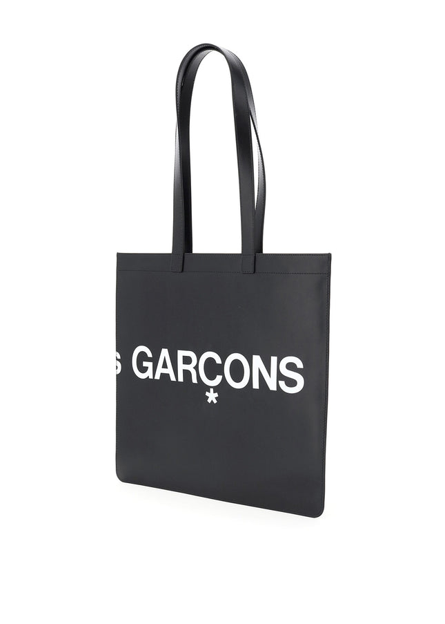 Comme Des Garcons Wallet leather tote bag with logo