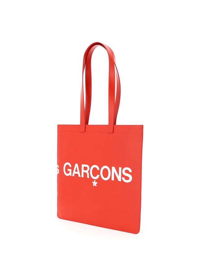 Comme Des Garcons Wallet leather tote bag with logo