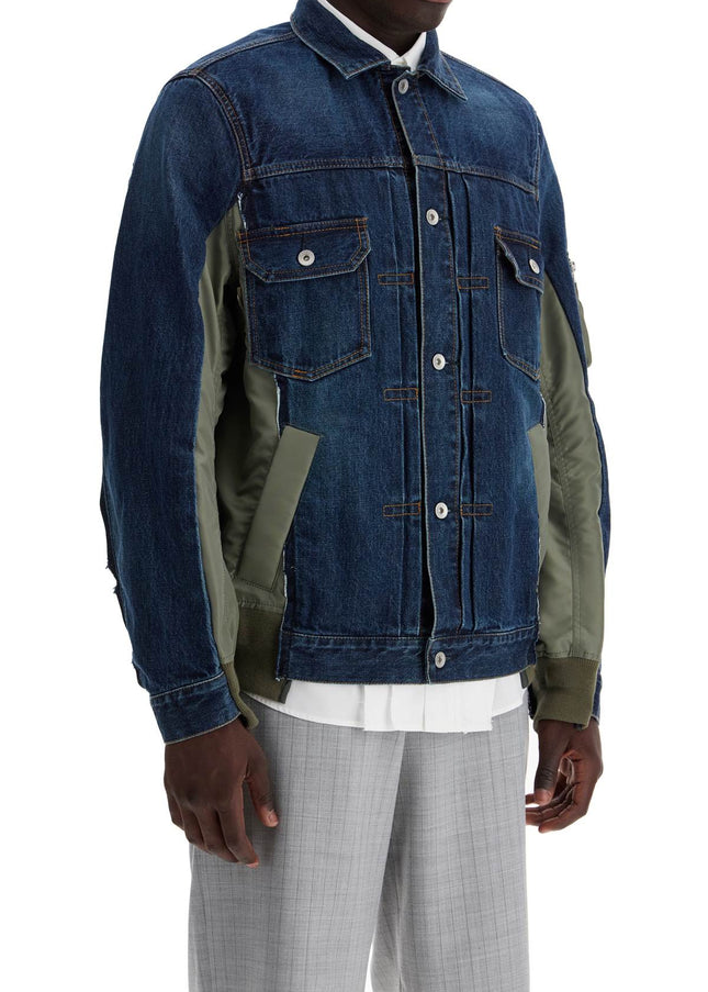 Sacai denim and nylon jacket for men