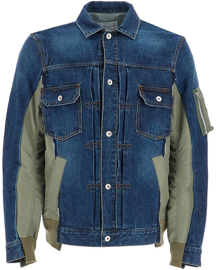 Sacai denim and nylon jacket for men