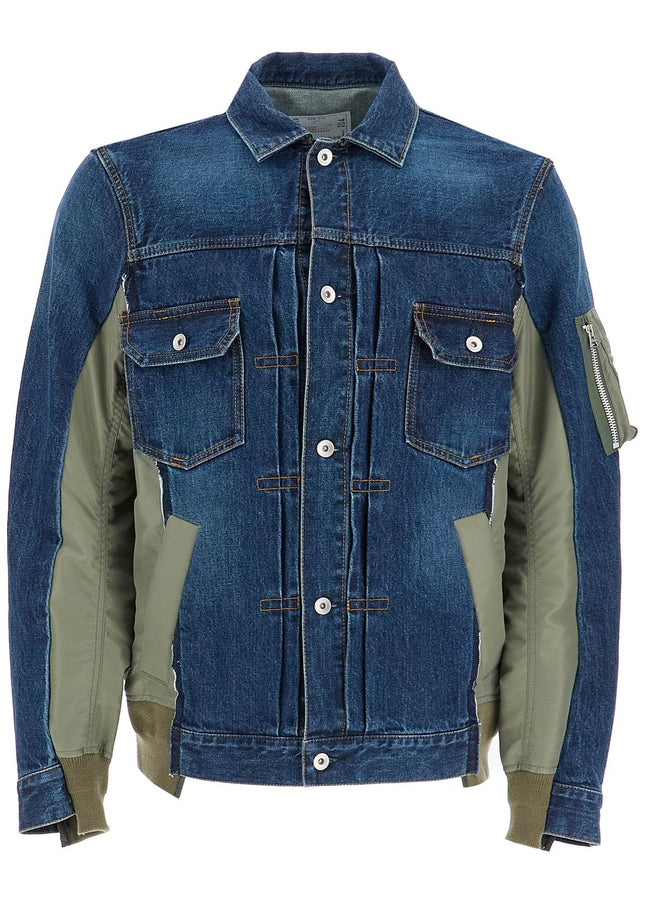 Sacai denim and nylon jacket for men