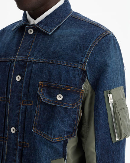 Sacai denim and nylon jacket for men