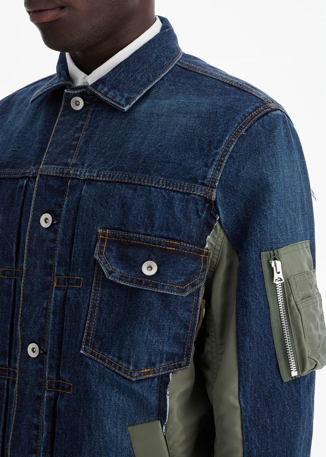 Sacai denim and nylon jacket for men