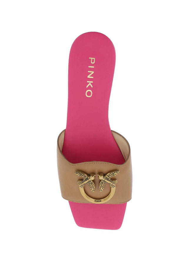 Pinko Love Birds Leather Slides Mixed Colours-Pinko-Urbanheer