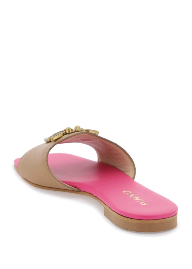 Pinko Love Birds Leather Slides Mixed Colours-Pinko-Urbanheer