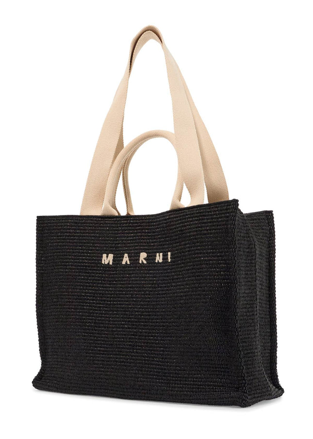 Marni large raffia effect tote bag