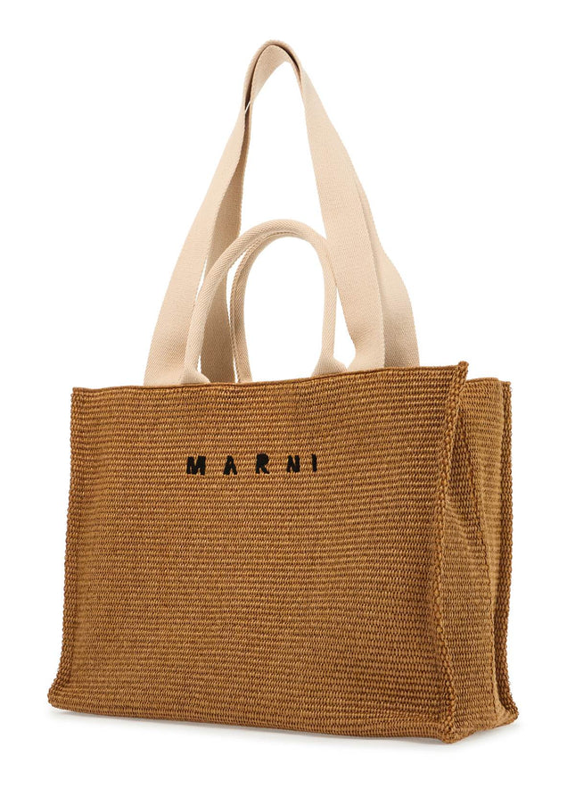 Marni large raffia effect tote bag