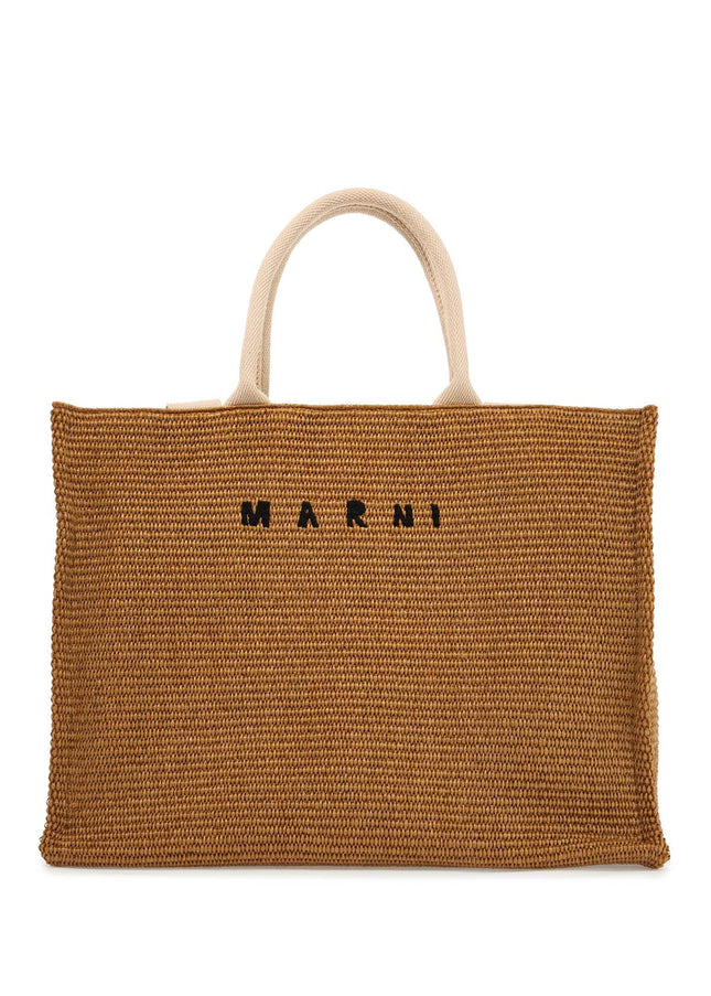 Marni large raffia effect tote bag