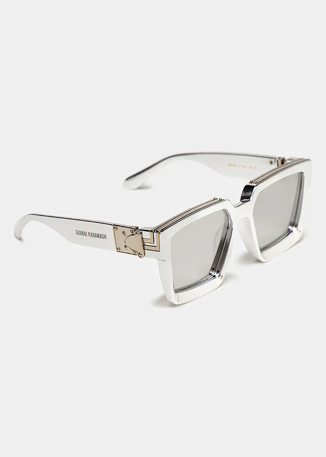 SILVER FASHIONISTA SUNGLASSES-Accessories Sunglasses-Gianni Kavanagh-Height: 5Height: 5.5 cm; Length: 15 cm-Urbanheer