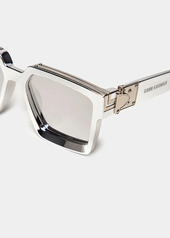 SILVER FASHIONISTA SUNGLASSES-Accessories Sunglasses-Gianni Kavanagh-Height: 5Height: 5.5 cm; Length: 15 cm-Urbanheer