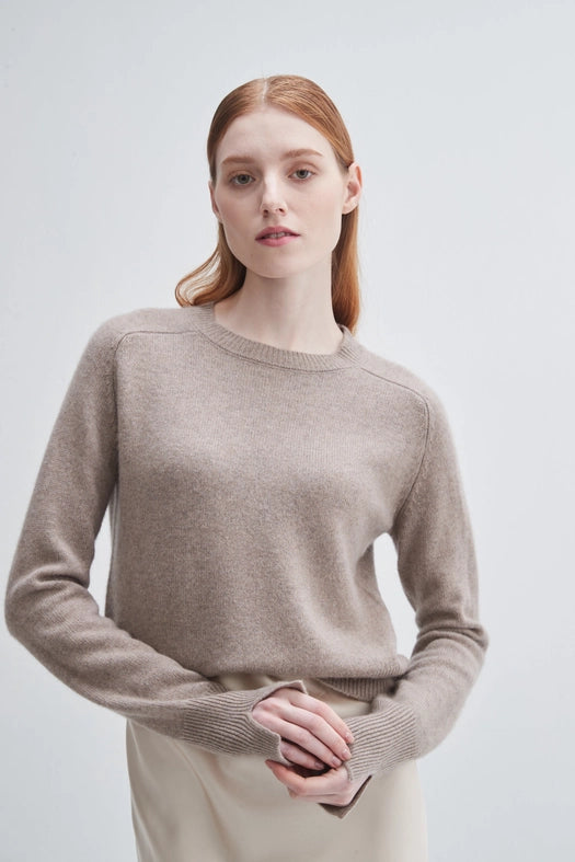 Saddle Sleeve Crewneck Cashmere Sweater