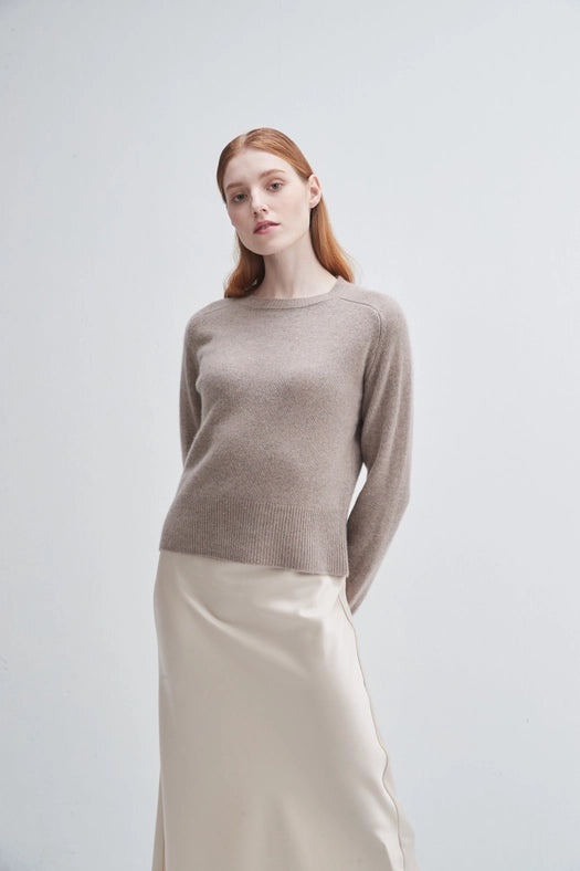 Saddle Sleeve Crewneck Cashmere Sweater