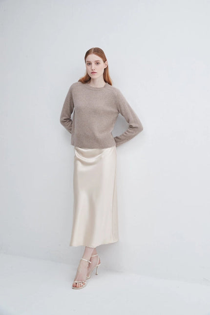 Saddle Sleeve Crewneck Cashmere Sweater