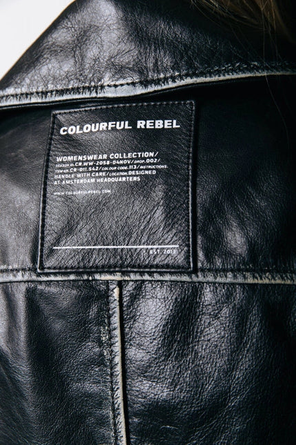 Sage Leather Biker Jacket | Black