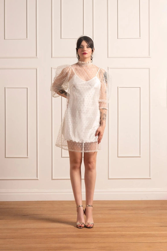 Sara Short Wedding Dress-Dress-Elodie-XXS-White-Urbanheer