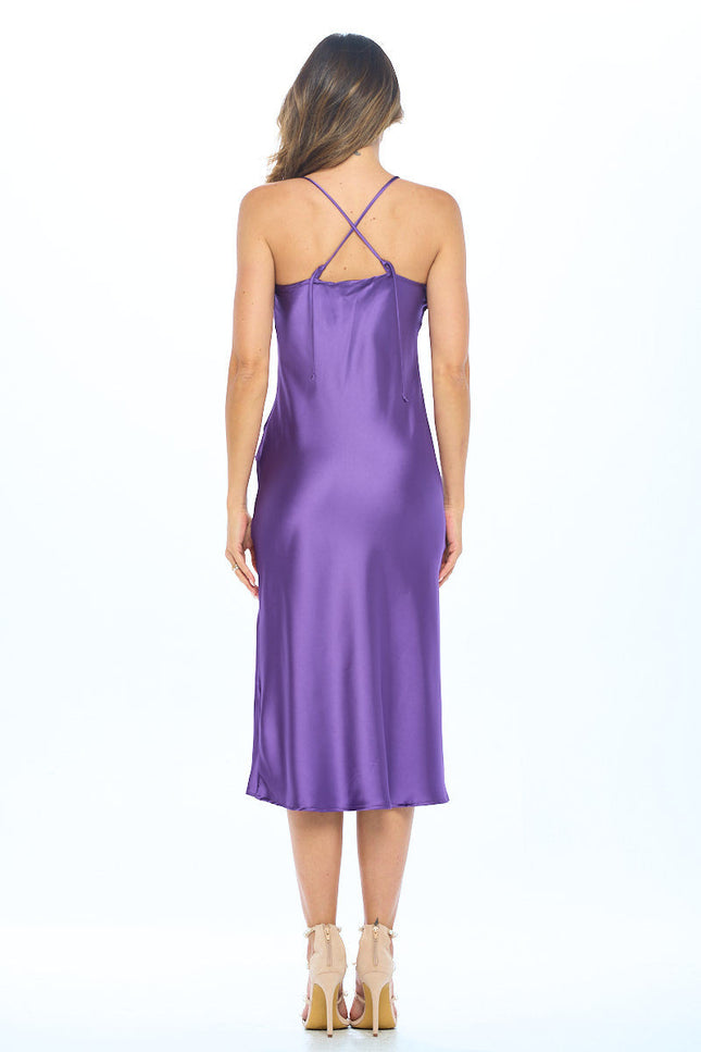 Satin Bias Slip Dress with Slit-4