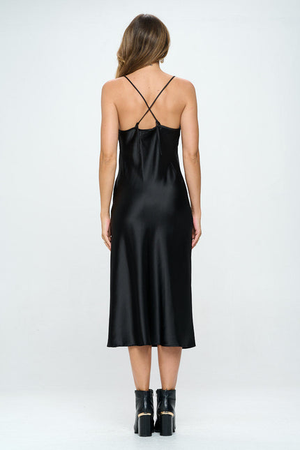 Satin Bias Slip Dress with Slit-5