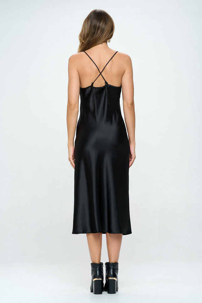 Satin Bias Slip Dress with Slit-5