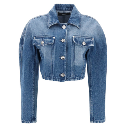 Versace Cropped Women Denim Jacket-Versace-40 IT - S-Urbanheer