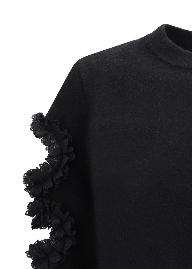 Self-Portrait Lace Cut-Out Detail Sweater