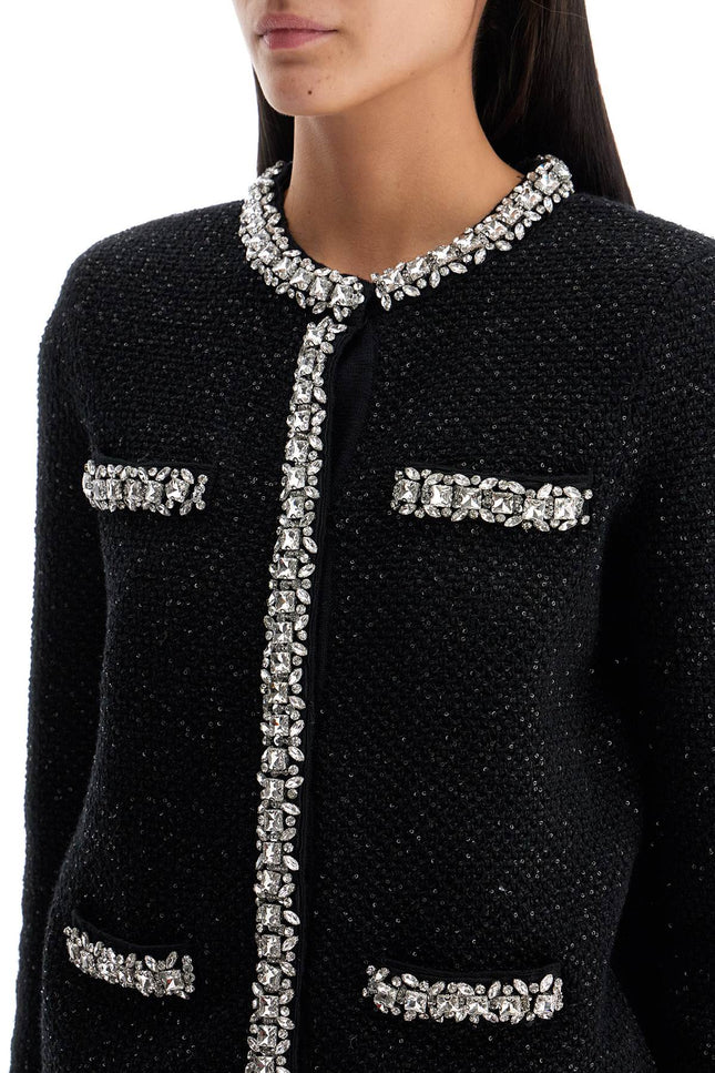 Self Portrait "cardigan with crystals and sequ