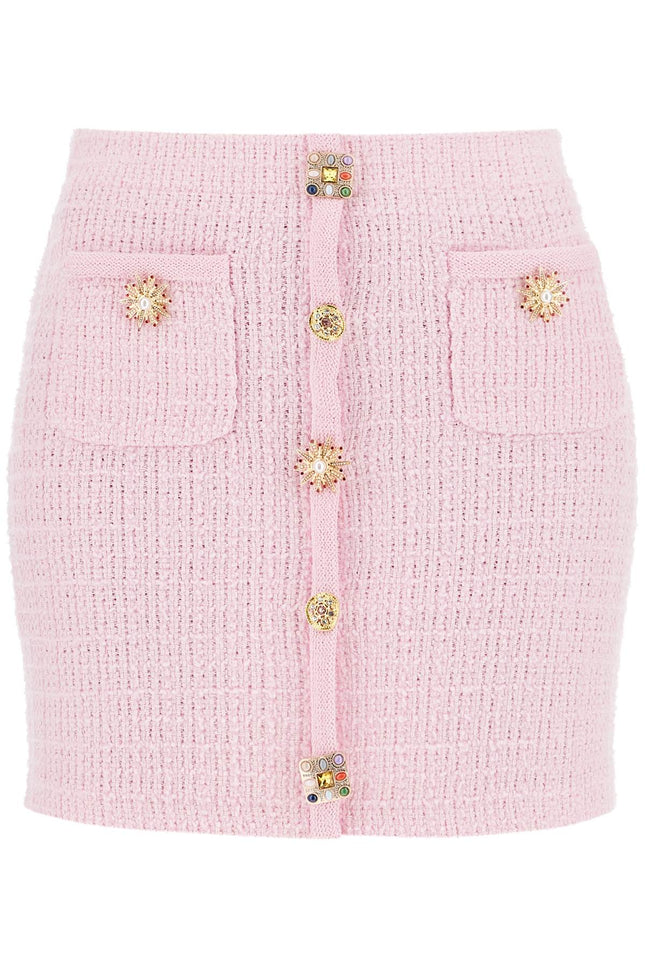 Self Portrait 'knitted mini skirt with jewel buttons