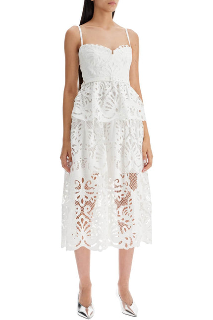 Self Portrait lace bustier dress with belt - White