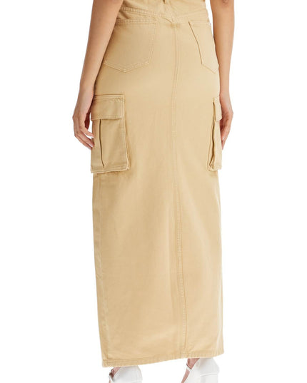 Self Portrait maxi denim cargo skirt in