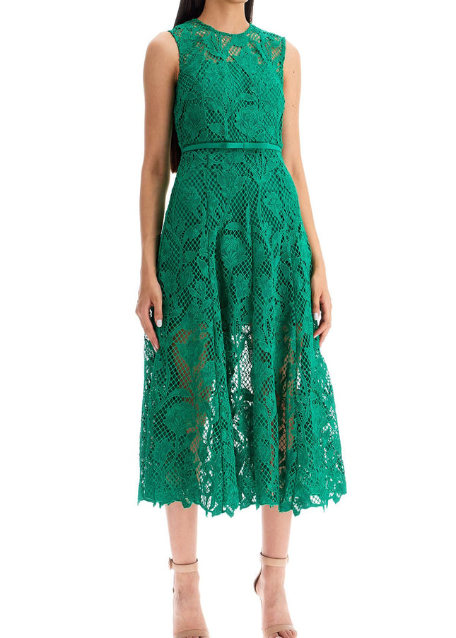 Self Portrait sleeveless midi lace dress