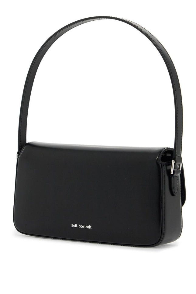 Self Portrait smooth leather baguette handbag - Black