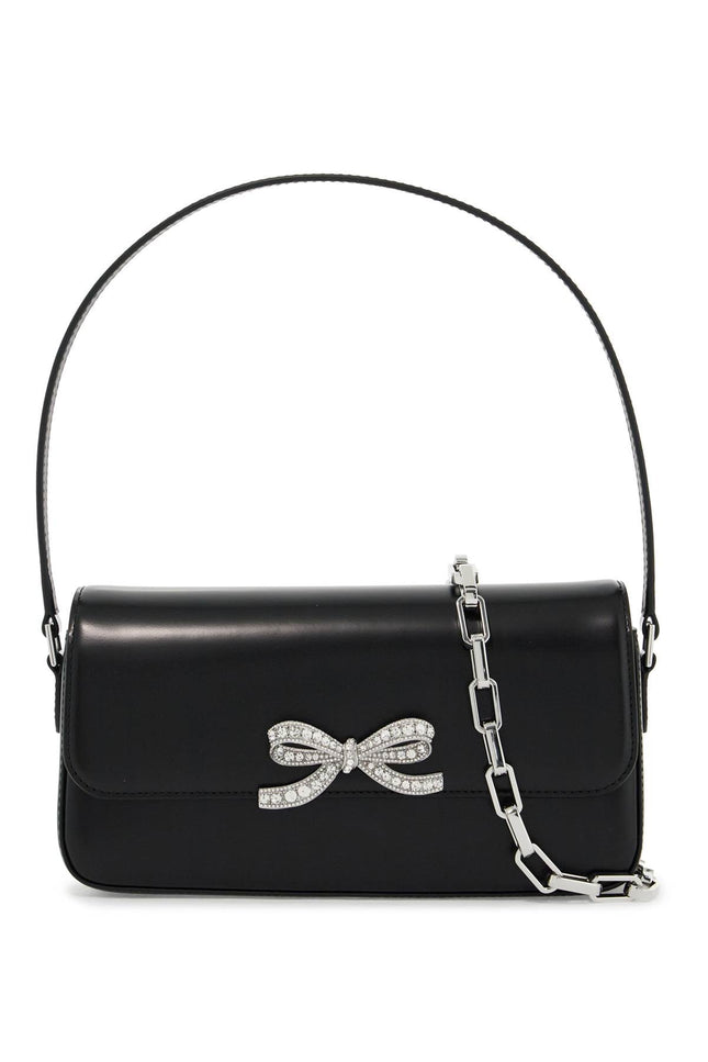 Self Portrait smooth leather baguette handbag - Black
