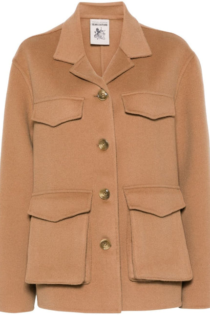 Semicouture Coats Beige