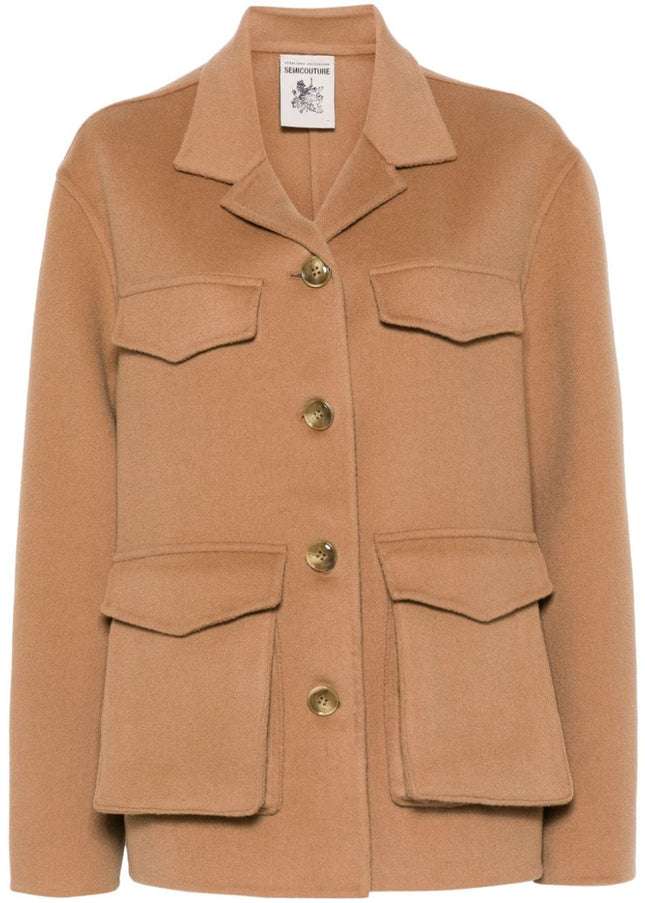 Semicouture Coats Beige