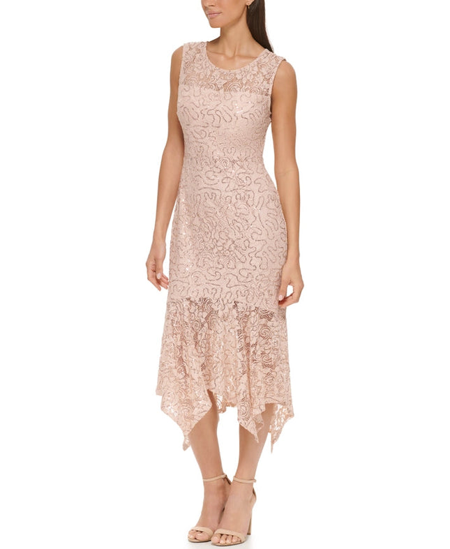 Sequin Lace Hanky Ken Midi-Dress-Kensie Dresses-Urbanheer