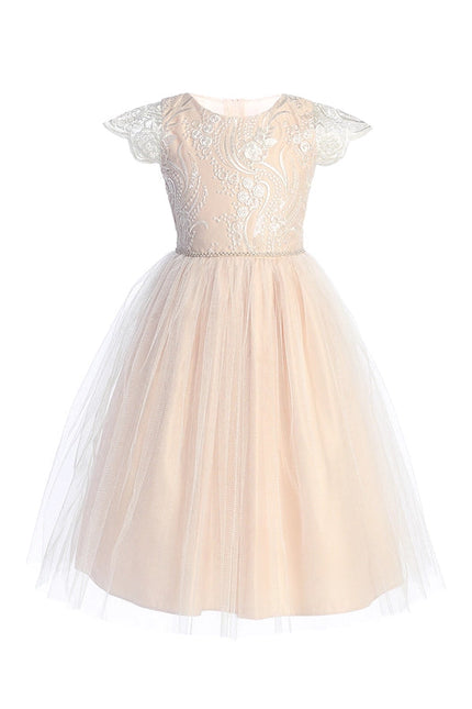 Sequin Lace Top with Satin & Tulle