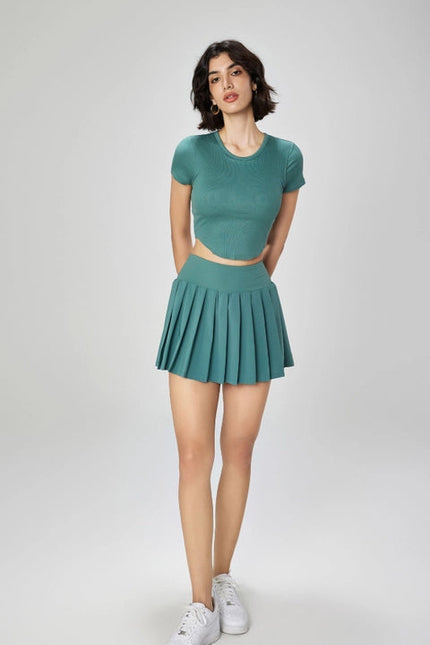 Serena Classic Pleated Tennis Skirt Forest Green