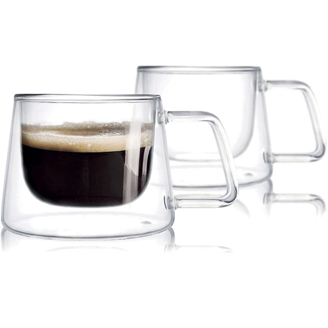Set of 2 Straight Double-Walled Tea Cups