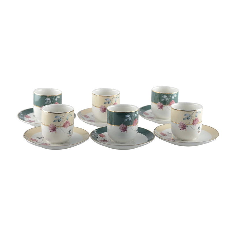 Set of 6 Floral Coffee Cups